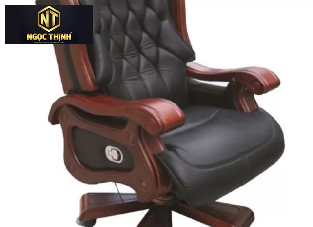 Ghế cao cấp bọc da thật màu nâu TQ22